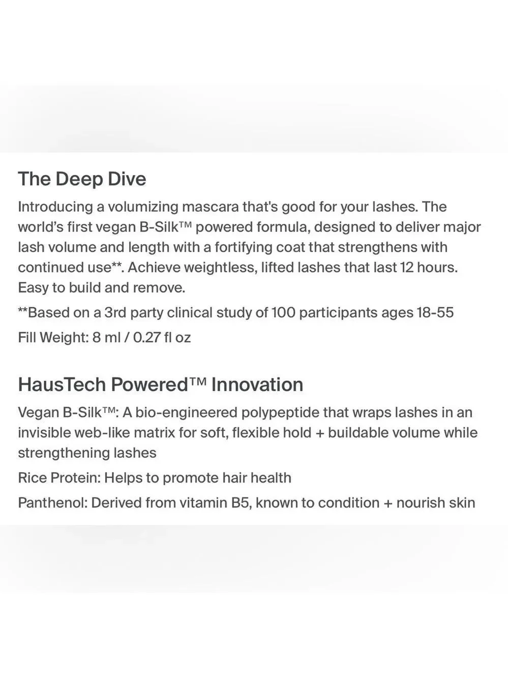 Haus Labs By Lady Gaga B Structural Volumizing Lengthening Mascara NIB
